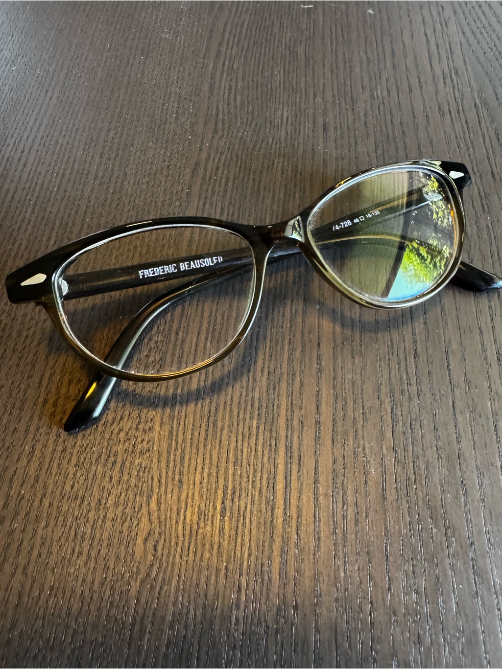 Frederic Beausoleil Black Oval Eyeglass Frames Handmade Japan 48-15-135